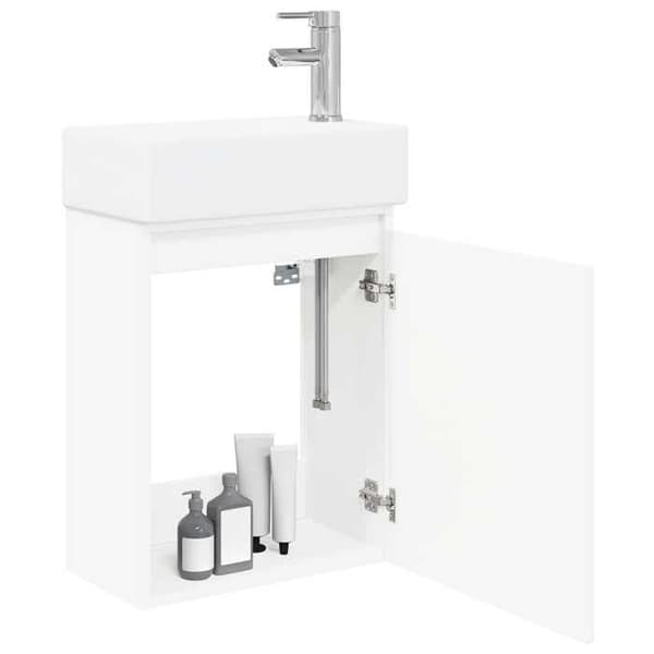 Maison Exclusive - Badrumsmöbel med kran Vit 45,5 x 22,5 x 84 cm Vit