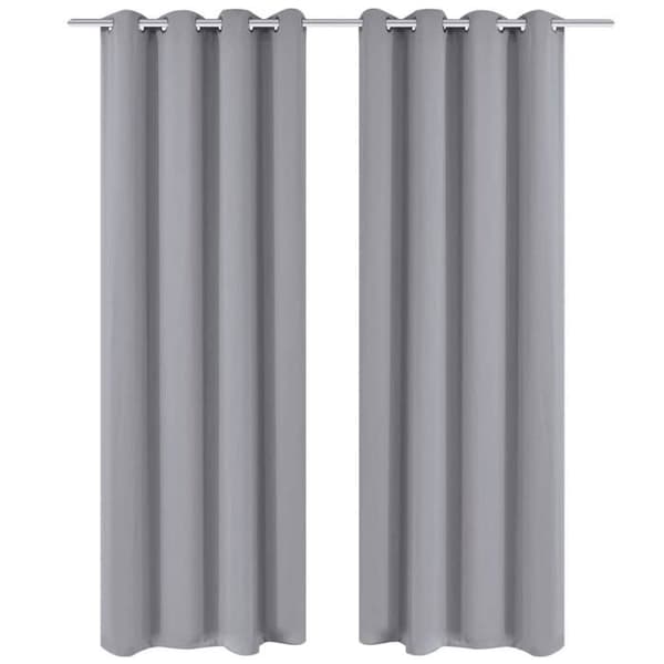 Valoeste - Maison Exclusive - Metalliset silmukat - 135 x 175 cm - Harmaa Grå