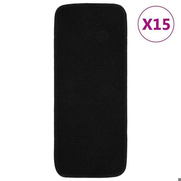 Maison Exclusive - Skridsikre trappetæpper 15 stk 60x25cm Sort Rektangulær