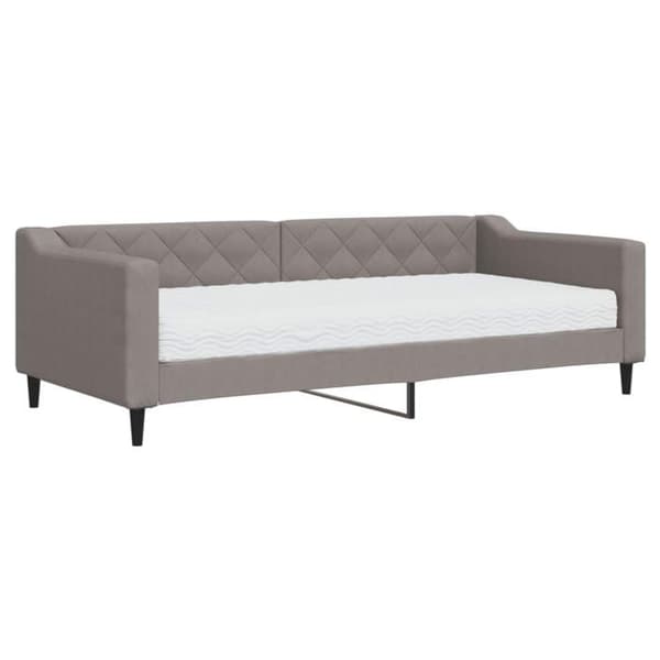 Maison Exclusive - Dagbädd med taupe madrass 90x200 cm tyg Mol