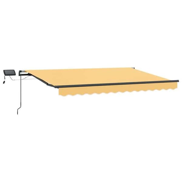 Fällbar markis - EXKLUSIV HEM - 350 x 250 cm - Tyg & aluminium - Solcell LED - Manuell Sand