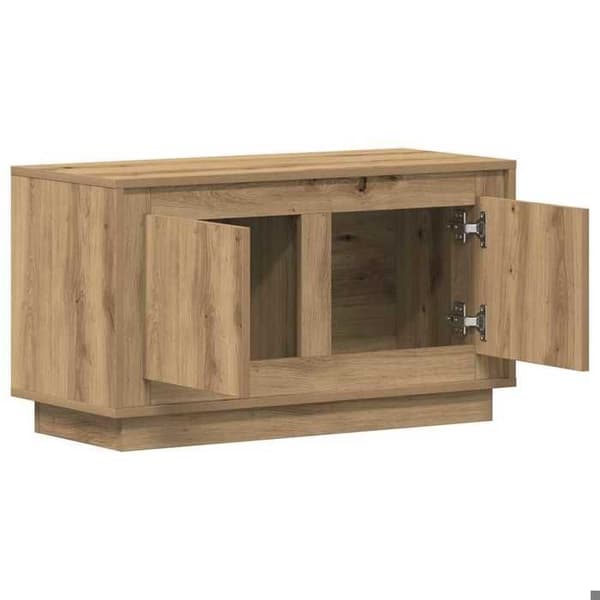 Maison Exclusive - TV-møbel 80 x 35 x 45 cm håndlavet egetræ Ingeniørtræ Hantverks-ek
