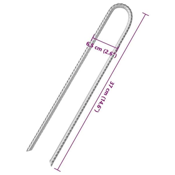 Maison Exclusive - 6 stk U-formede teltpæle 337cm Ø10mm galvaniseret stål