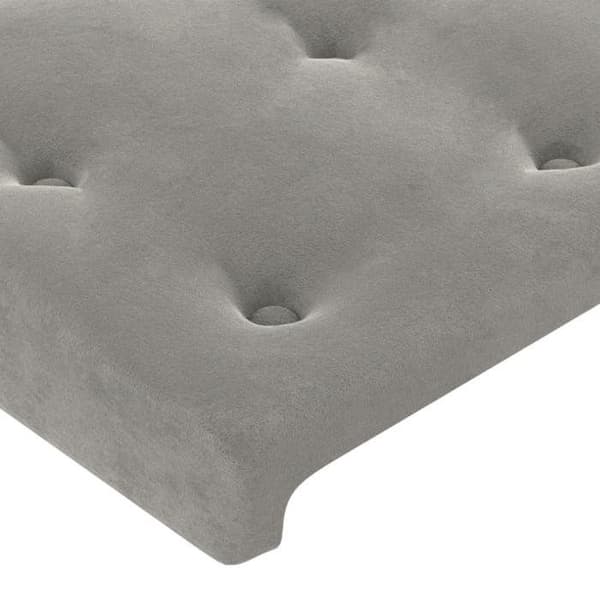 Pääty - Maison Exclusive - Korvilla - Vaaleanharmaa sametti - 203x23x118/128 cm ljusgrått