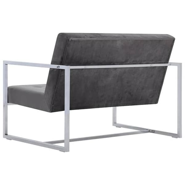 Maison Exclusive - 2-sits soffa med armstöd i mörkgrå krom och sammet