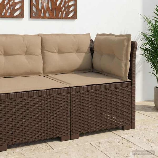 Maison Exclusive - Have-sofa 1 plads med puder i rattan-look PP Brun