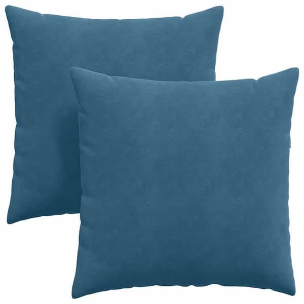 Soffkuddar - EXKLUSIVT HEM - Modern - 60 x 60 cm - Blå ribbad sammet - Set om 2 Blå