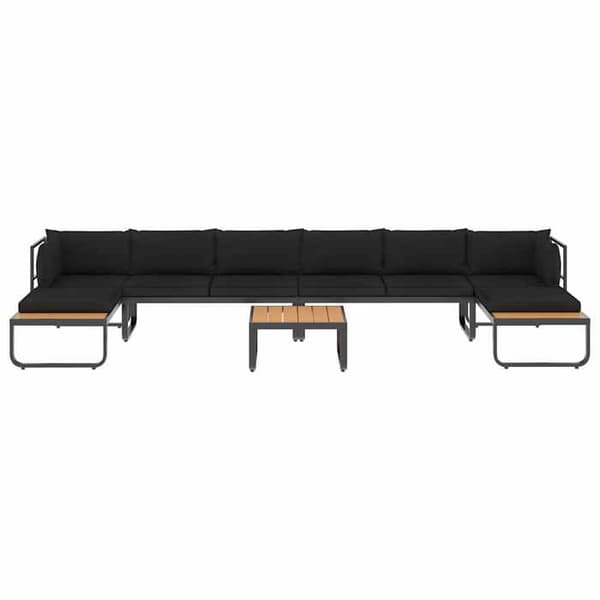 Hjørnesofa til haven - EKSKLUSIV HUS - 5 pladser - Aluminium - Puder - Grå
