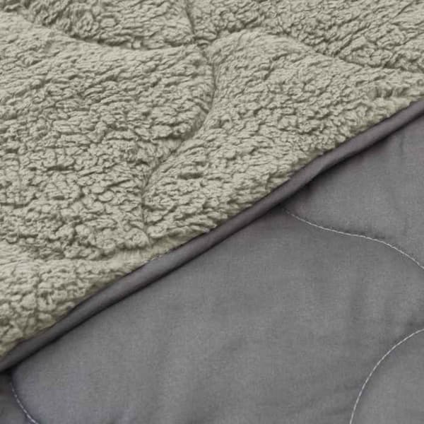 "Couette - EXKLUSIVT HEM - Vadderad - Ljusgrå - 200 x 220 cm - Vändbar mikrofiber/polar" Ljusgrått