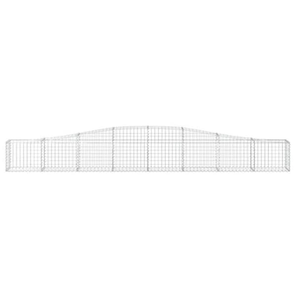 Gabionkorgar - Arqués 7 st - 400 x 30 x 40/60 cm - Galvaniserat järn - Tråddiameter 3,5 mm silver-