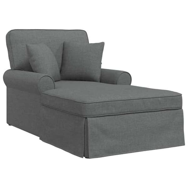 Maison Exclusive - Sängsoffa med kjol 3 pc Mörkgrå tyg 91 x 157 x 91 cm