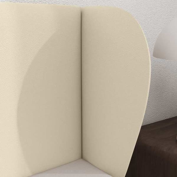 Sänggavel - EXKLUSIVT HEM - Wave Ear - Kräm PVC - Skumstoppning - Modern design Grädde