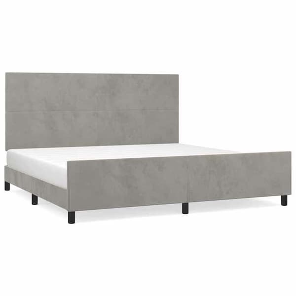 Maison Exclusive - Sängram utan madrass ljusgrå 200x200 cm sammet