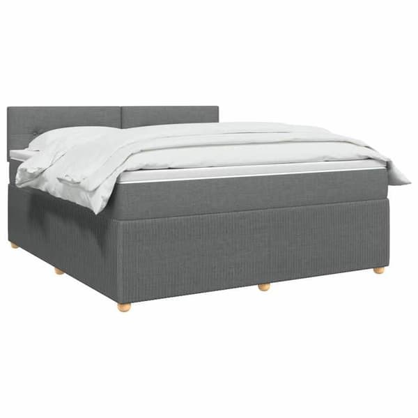 Maison Exclusive - Boxspring säng med madrass Mörkgrå 160 x 200 cm Tyg Mörkgrå