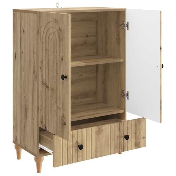 Maison Exclusive - Buffet i håndlavet egetræ 66 x 34,5 x 95 cm Ingeniørtræ