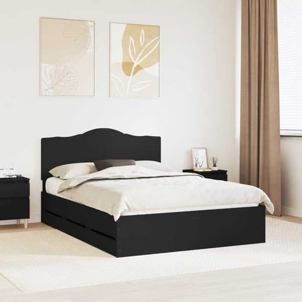 Sengestel - MAISON EXCLUSIVE - Maison Exclusive - Sort - 150 x 200 cm - Med skuffer Svart