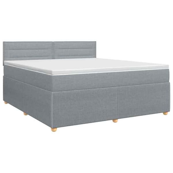 Maison Exclusive - Boxspring säng med madrass Ljusgrå 140 x 190 cm Tyg Ljusgrått