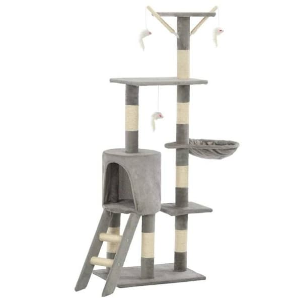 Maison Exclusive - Kattträd med sisal klösträ för 138 cm Grå Grå