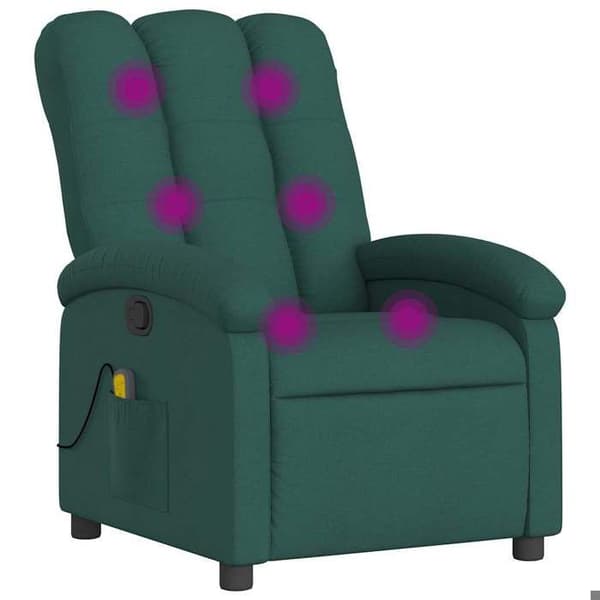 Maison Exclusive - Recliner massagestol Mörkgrön Tyg
