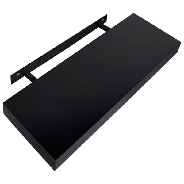 Væghængte hylder - EKSKLUSIV HUS - 40 x 20 x 3,8 cm - Sort - Sæt af 2 - Usynlig montering Svart
