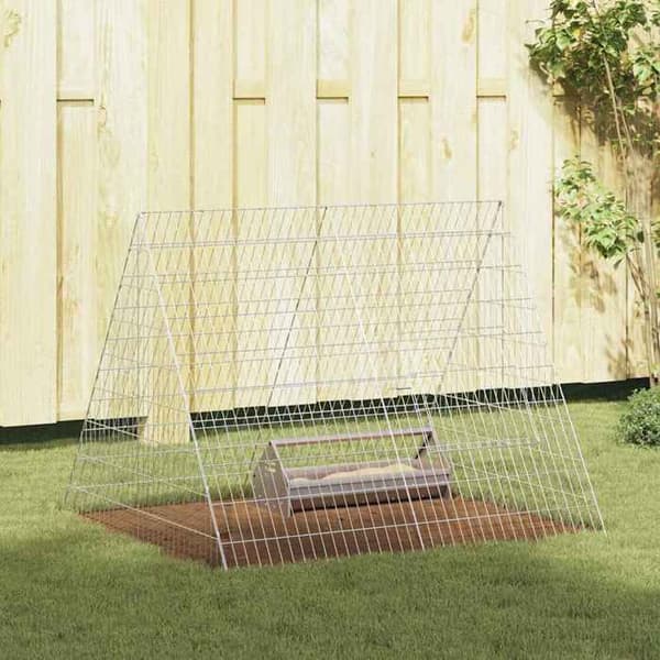 Exklusivt hus - Silverfärgad hönsgård 110 x 100 x 85 cm Galvaniserat stål Silver