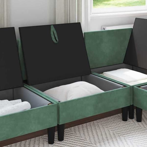 Maison Exclusive - Mellem sofa med opbevaring i havgrøn fløjl