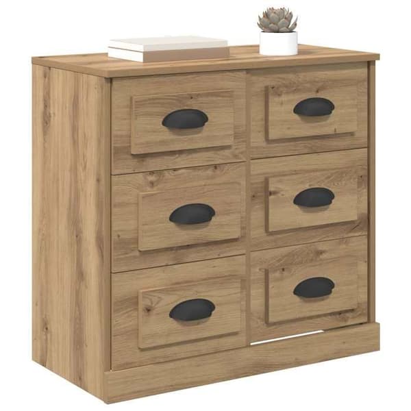 Maison Exclusive - Buffet i håndlavet egetræ 70 x 35,5 x 67,5 cm Ingeniørtræ