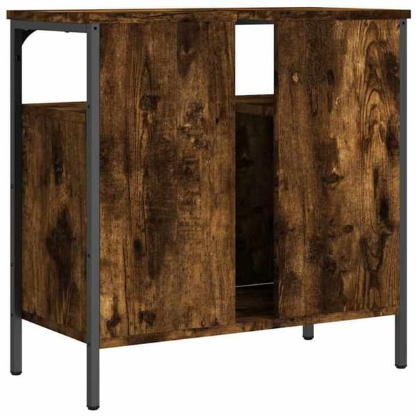 Under vaskmöbel - EXKLUSIV HEM - 60x30x60 cm - Rökek - Stålstruktur & paneler - Väggmontering ingår Rökt ek