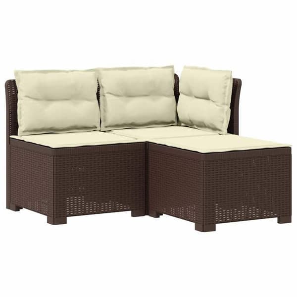 Maison Exclusive - Have sofa 3 pladser med puder i rattan look 3 pladser PP brun