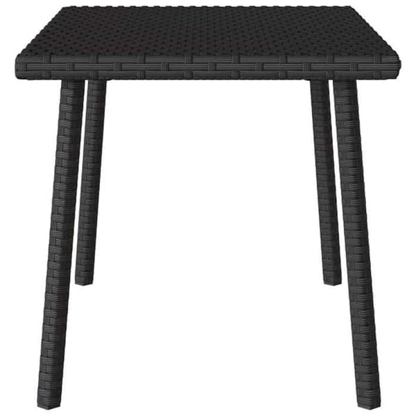 Havebord til haven - EKSKLUSIV HUS - Rektangulær sort 60x40x37 cm rattan - Vævet harpik - Pulverlakeret stålramme