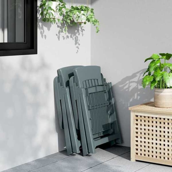 Maison Exclusive - Fällbara lutande stolar, set om 2, grön PP Grön