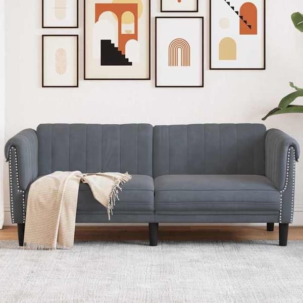 Maison Exclusive - Mørkegrå velour 2-personers sofa
