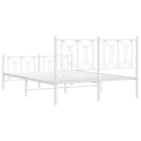 Sängram - EXKLUSIV HEM - 135 x 190 cm - Stål - Vit - Lamellbotten Vit
