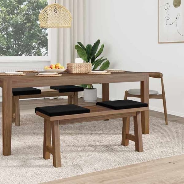 Maison Exclusive - 4 kpl Musta Sametti Penkkityyny, Syvyys 35 cm