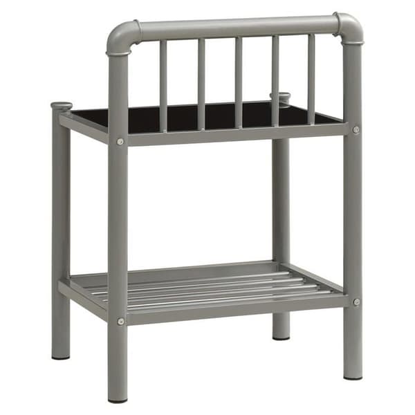 Maison Exclusive - Natborde 2 stk Grå og sort Metal og glas