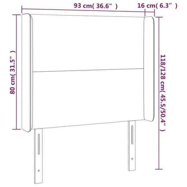 Maison Exclusive - LED-päätymustalla 93x16x118/128 cm sametti svart