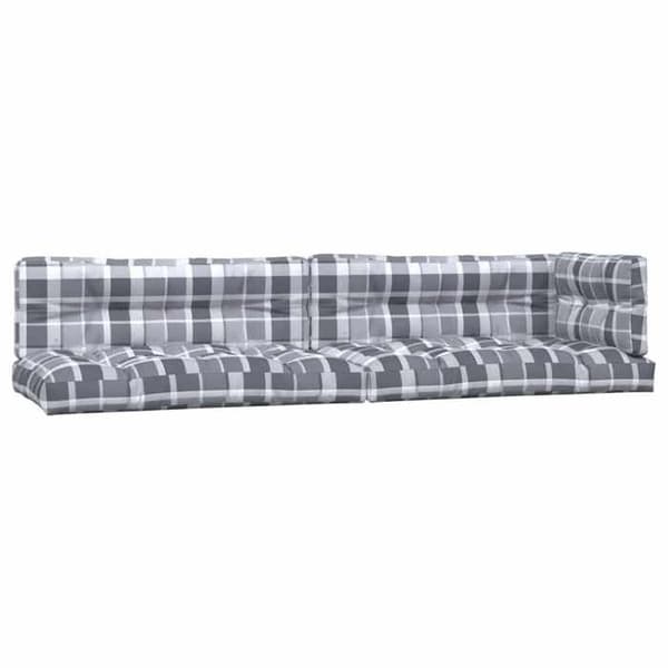 Maison Exclusive - Pallet puder sæt af 5 grå ternet stof Grå