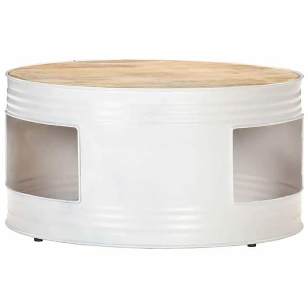 Maison Exclusive - Lavt bord Hvid 68x68x36 cm Solid mango træ Vit
