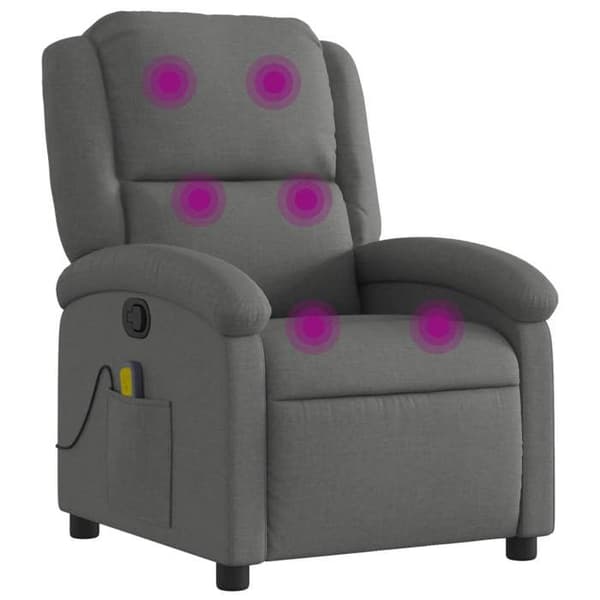 Maison Exclusive - Grått tyg lutande massagefåtölj