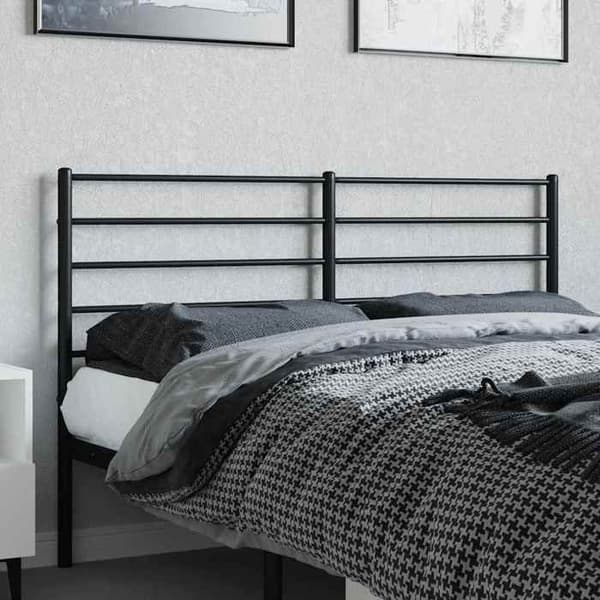 Maison Exclusive - Erstatnings hovedgærde metal sort 120 cm