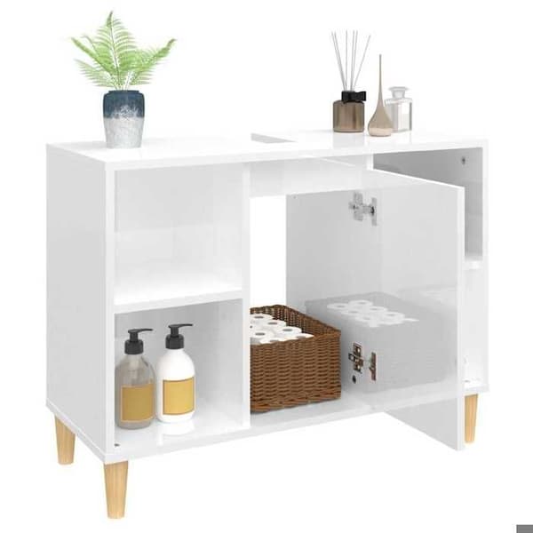 Maison Exclusive - Blank vit diskbänk 80x33x60 cm ingenjörsträ