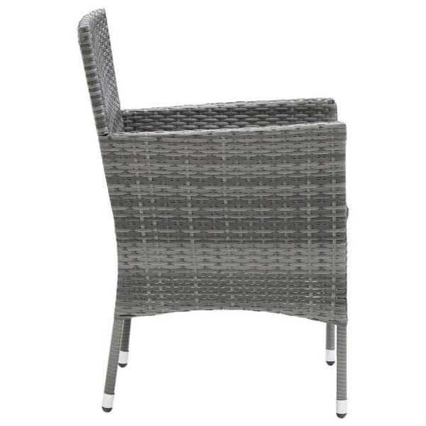 Maison Exclusive - Have spisebordssæt med puder 9 stk Poly rattan Grå