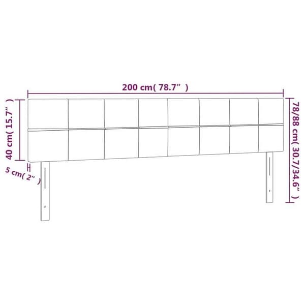 Maison Exclusive - LED-päätymustalla 200x5x78/88 cm sametti Svart