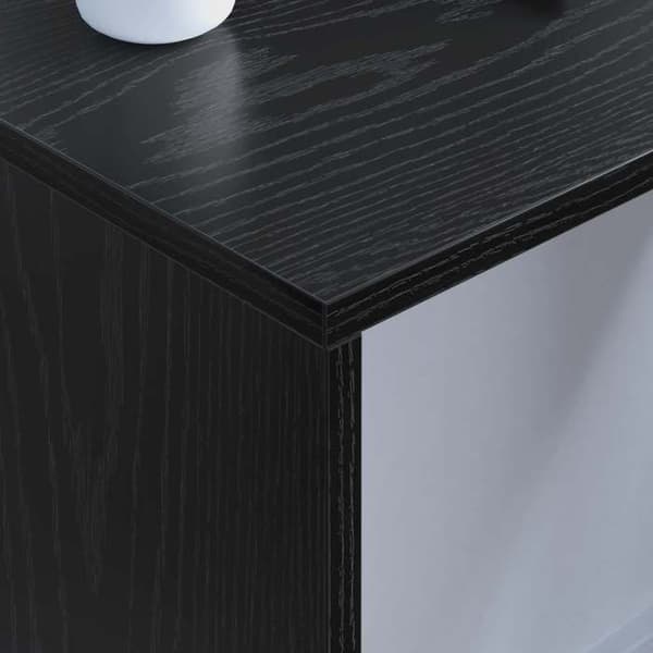 Maison Exclusive - Vægkontor i sort egetræ, ingeniørtræ 80 x 45 x 30 cm