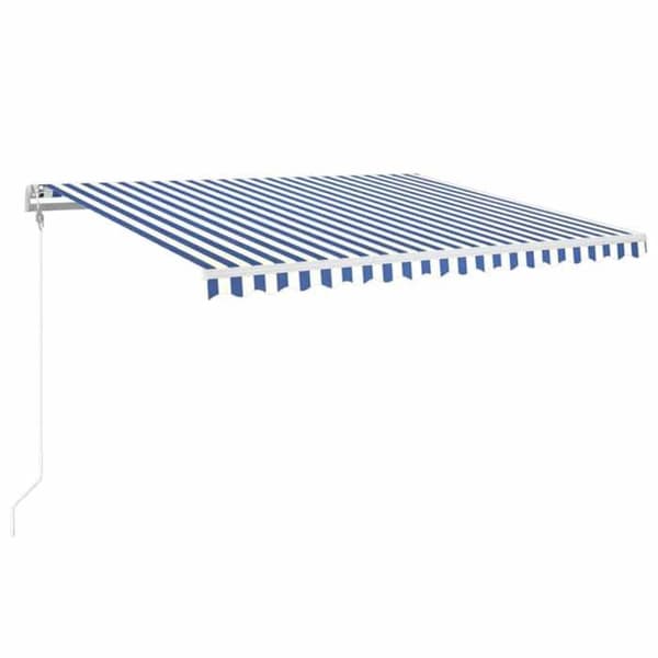 Maison Exclusive - Automatisk markis med vindsensor/LED 400x350 cm Blå och vit Blå och vit