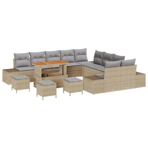 Maison Exclusive - 14-delars trädgårdsoff-set 13-sits