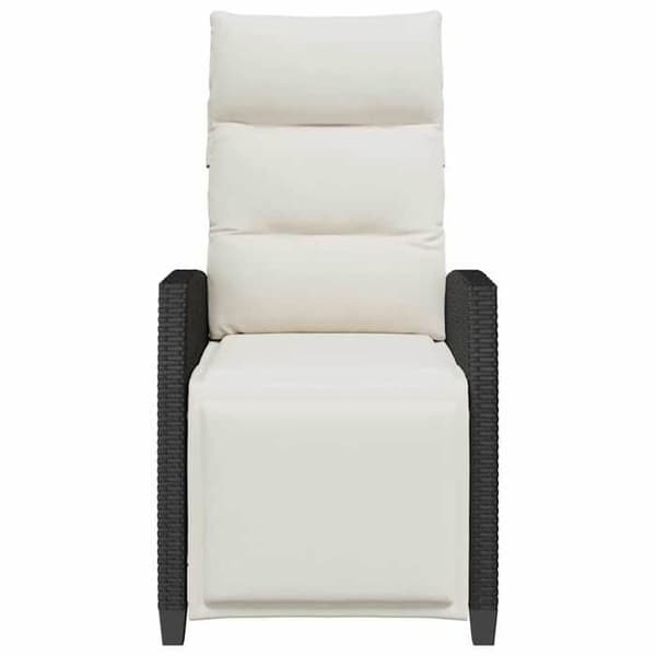 Maison Exclusive - Justerbar havestol med sort polyrotin sidebord Svart