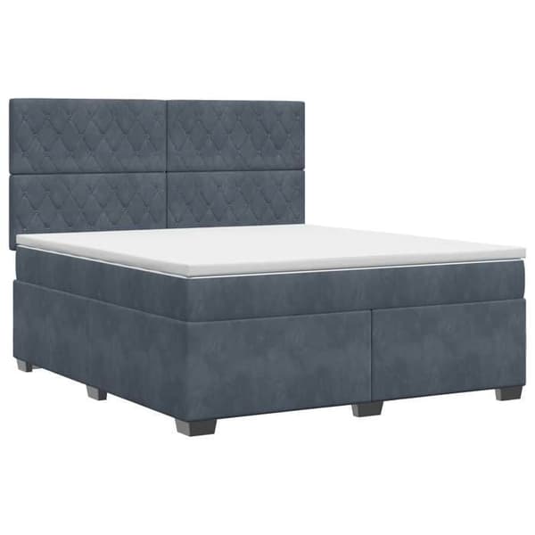 Maison Exclusive - Boxspring-sänky tummanharmaalla patjalla 160 x 200 cm Sametti