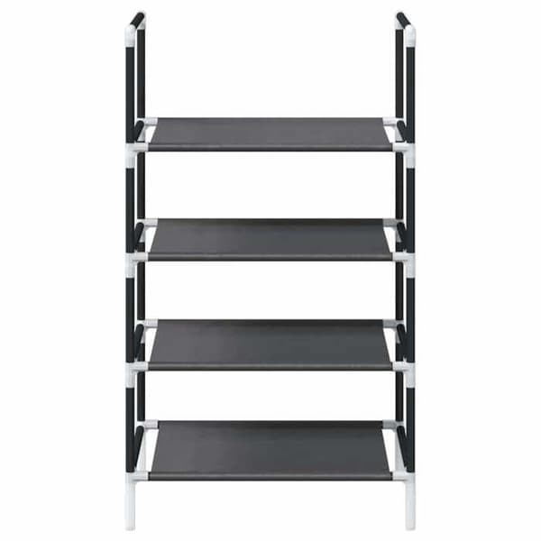 Kenkäteline - MAISON EXCLUSIVE - 4 tasoa - Musta - Ei-kudottu kangas - Teräsrunko