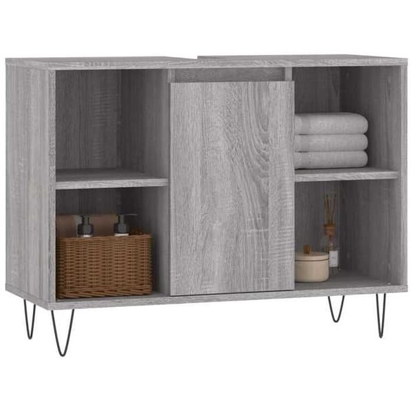 Maison Exclusive - Badeværelsesskab sonoma grå 80x33x60 cm ingeniørtræ